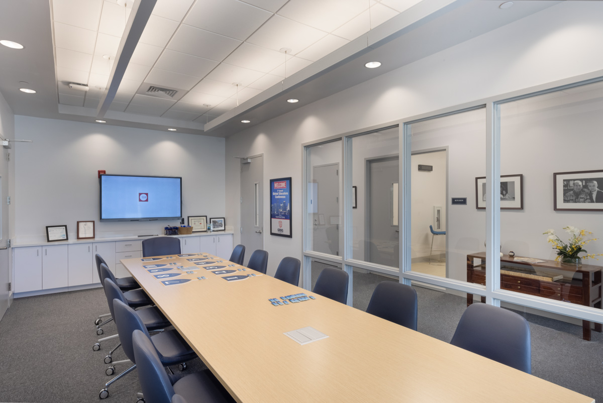 Interior design view of Palmer Trinity student center conference room in Miami, FL